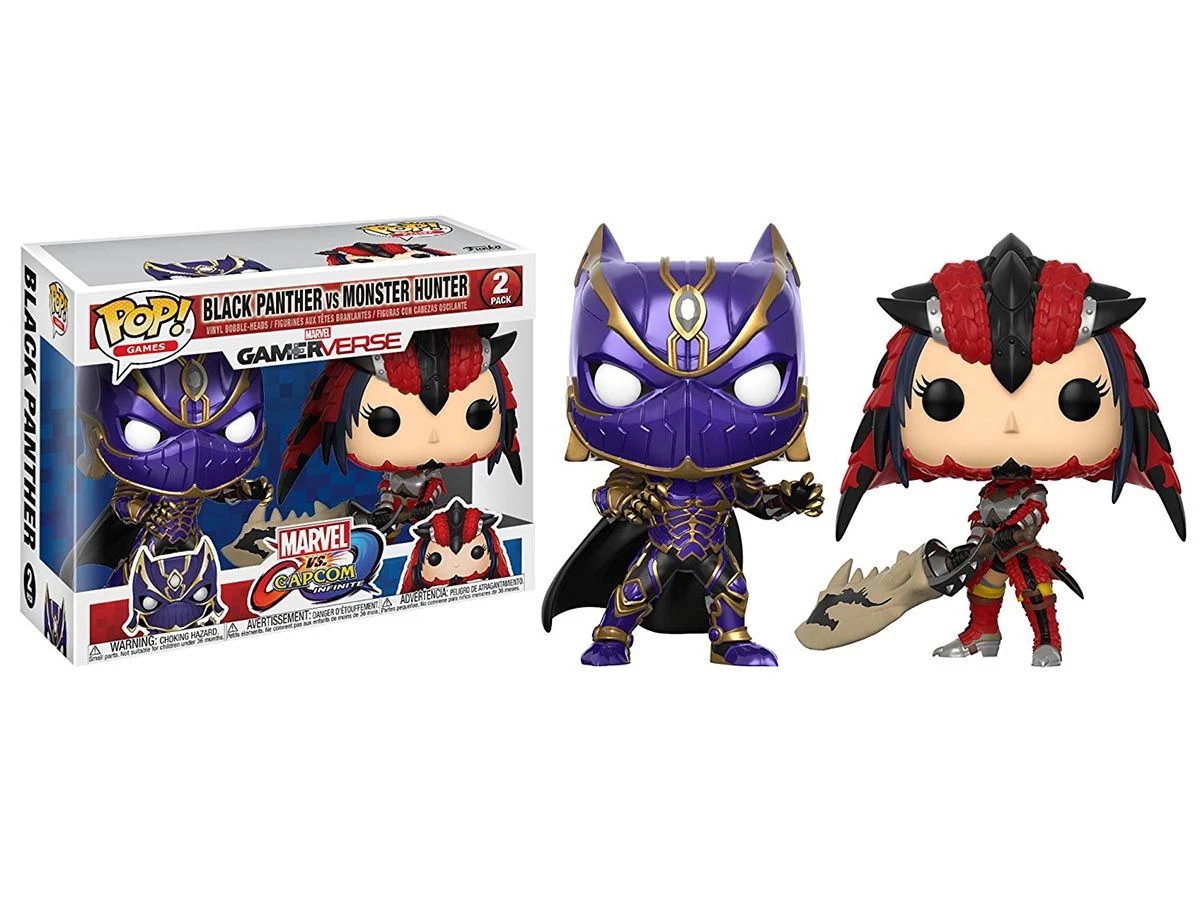 FUNKO POP! - Marvel Vs Capcom - Black Panther & Monster Hunter 3 FUNKO POP! - Marvel Vs Capcom - Black Panther & Monster Hunter